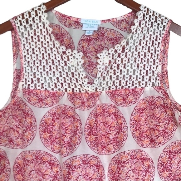 Calypso St. Barth for Target 100% Silk Crochet Sleeveless Top Size S - Picture 3 of 10
